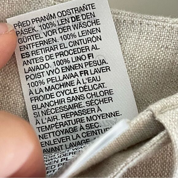 NEW & Other Stories Flared Linen Wide Leg Pants Trousers cream tan natural - Picture 7 of 9